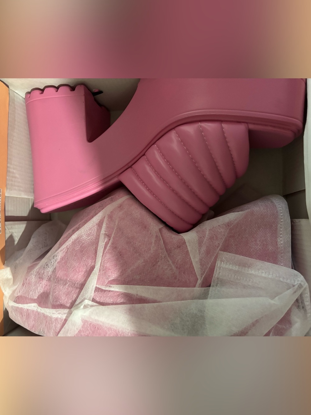 Pink Platform Chunky Heels - Picture 2 of 3